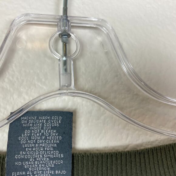 Matty M Women's V-Neck Sweater Size L Green Ribbed Cuff & Waist Side Slits - Picture 5 of 5